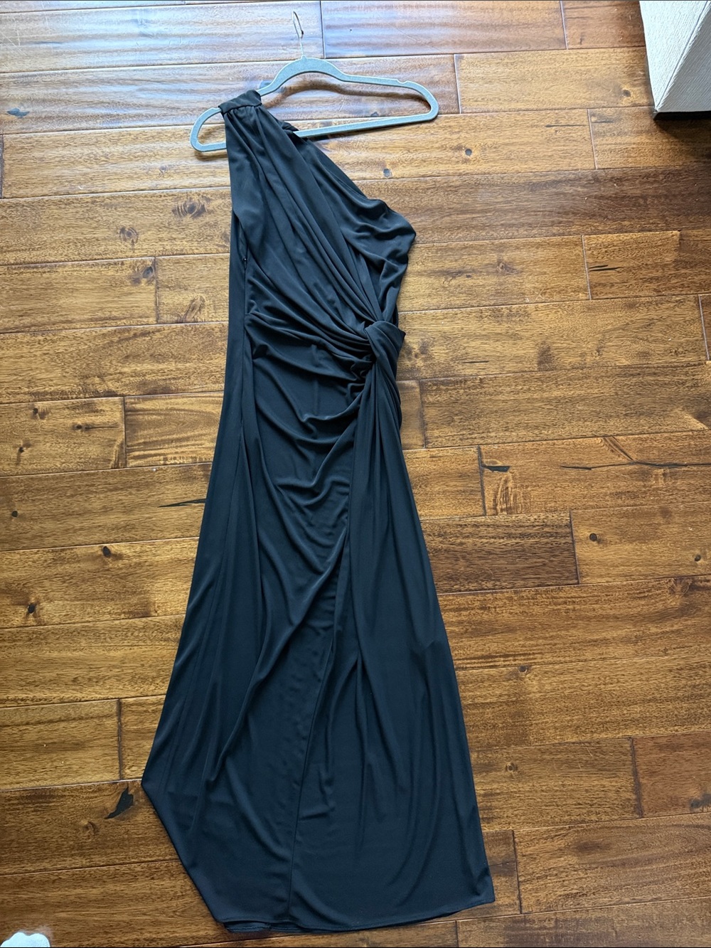 ZARA One-Shoulder Black Evening Dress